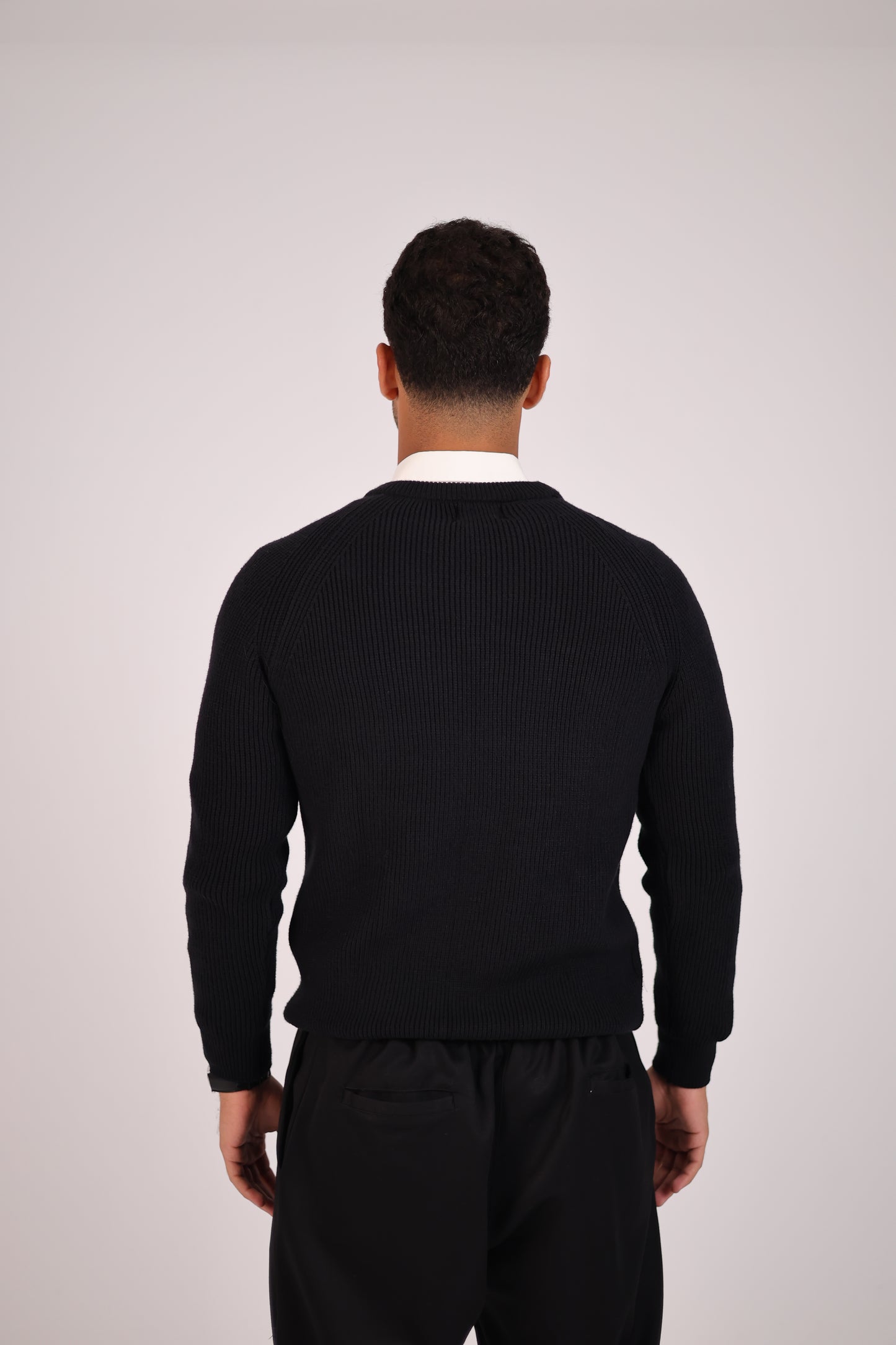 Black Round Neck Tricot Sweater
