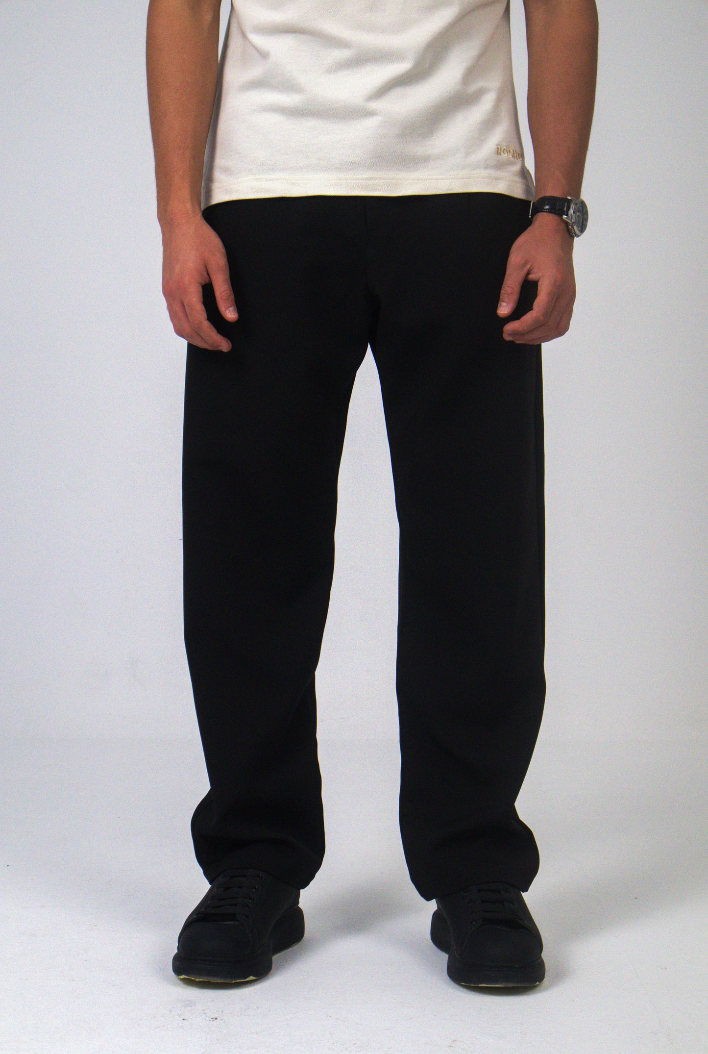 Black Straight Fit Suit Pants