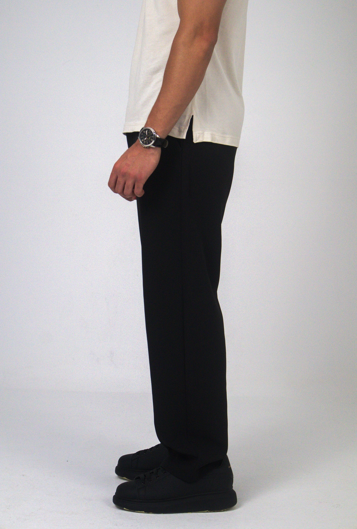 Black Straight Fit Suit Pants