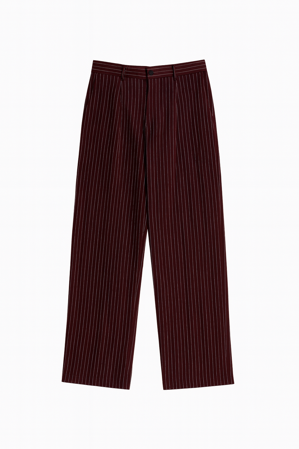 Women Striped Burgundy Suit Pant