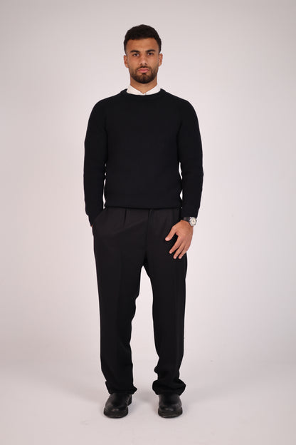 Black Straight Fit Suit Pants