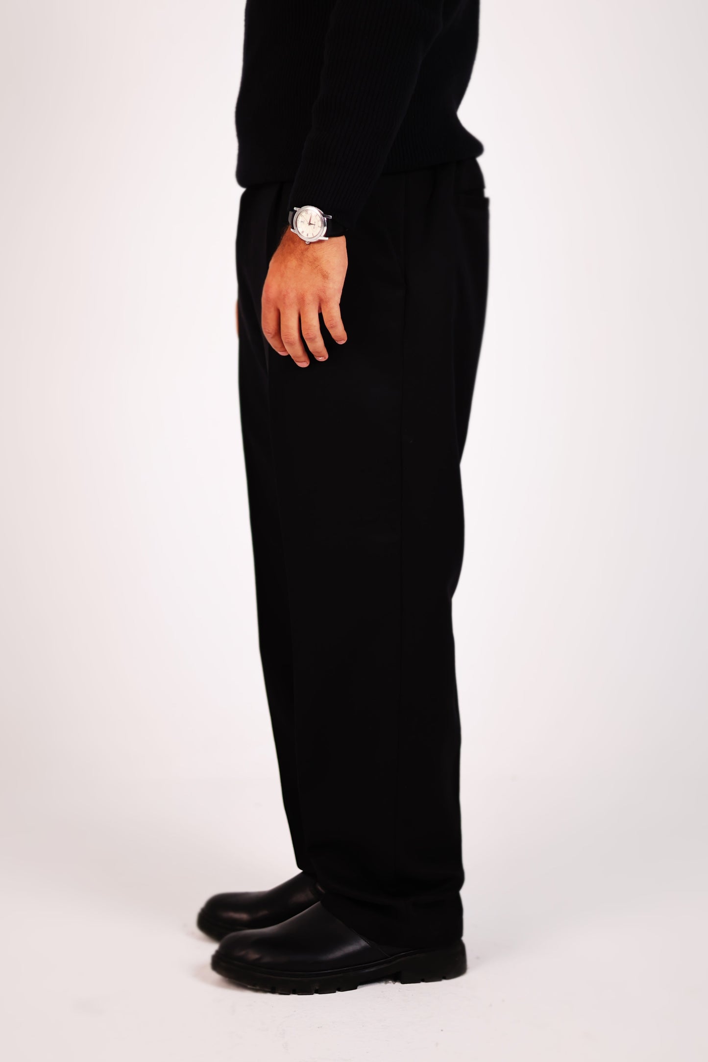 Black Straight Fit Suit Pants