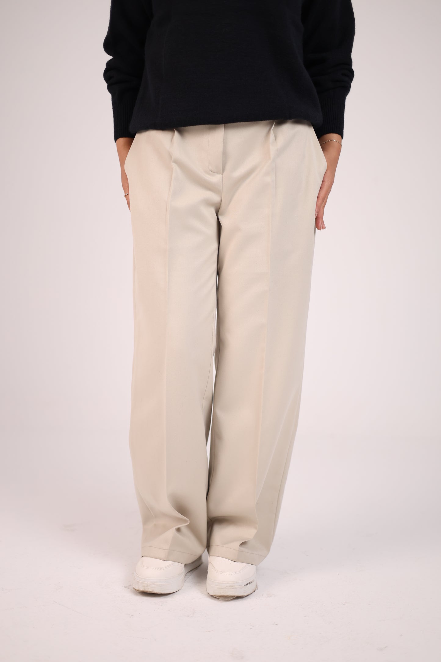 Women Basic Beige Suit Pants