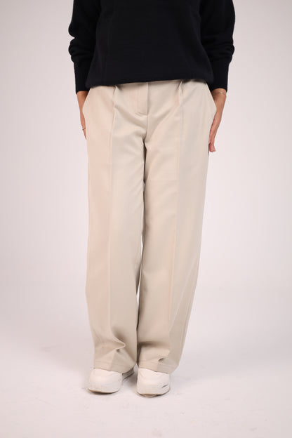 Women Basic Beige Suit Pants