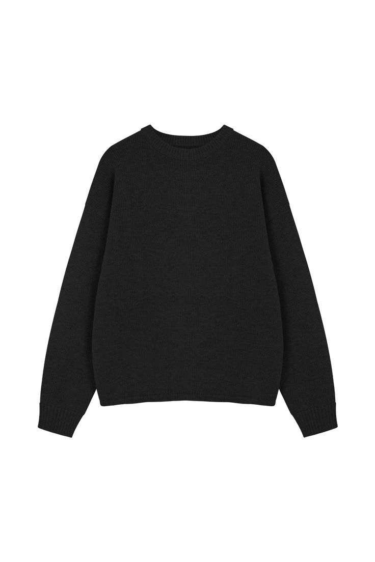 Black Round Neck Tricot Sweater