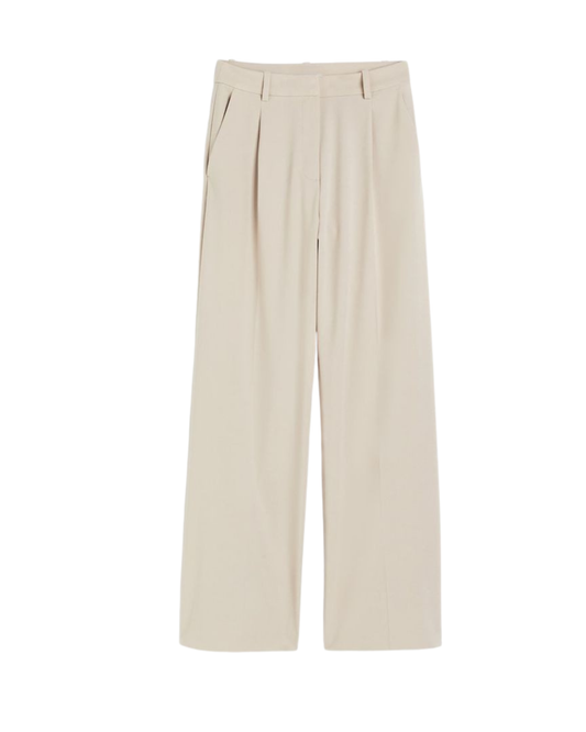 Beige Straight Fit Suit-Pant