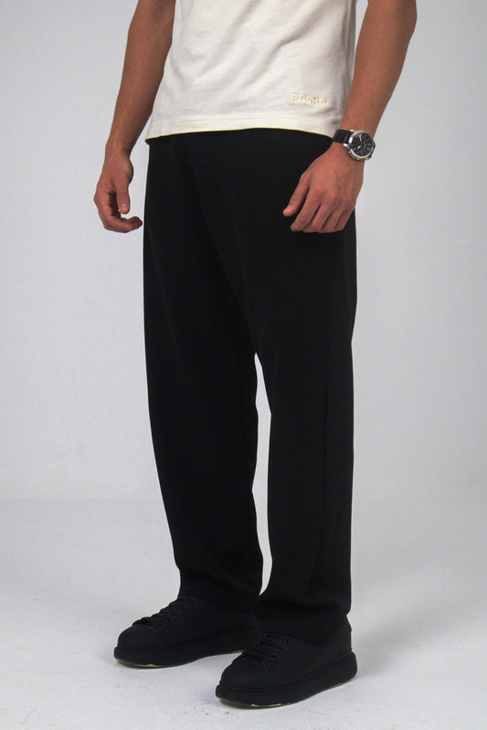 Black Straight Fit Suit Pants